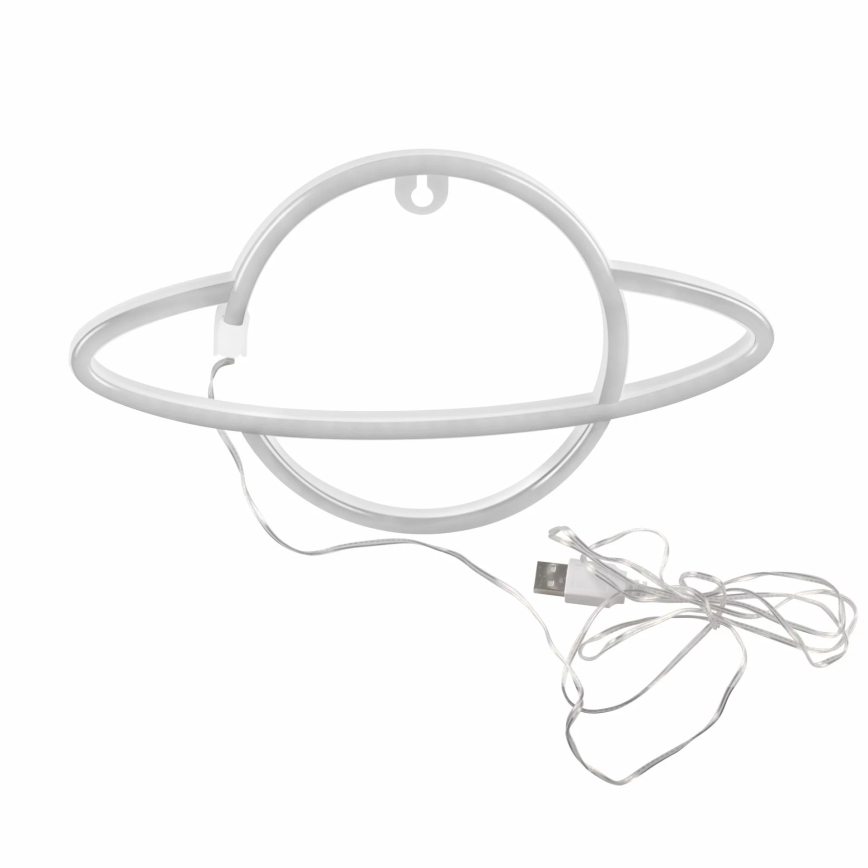 LED-Neon-Wanddekoration PLANET LED/3W/3xAA USB blau/gelb