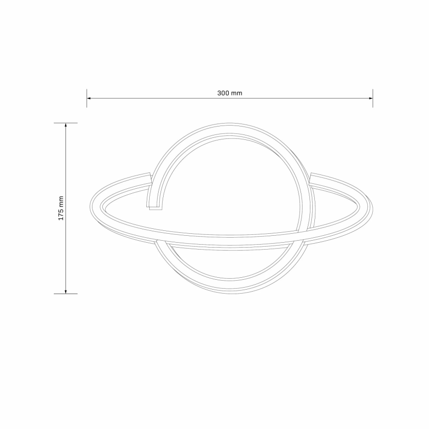 LED-Neon-Wanddekoration PLANET LED/3W/3xAA USB blau/gelb