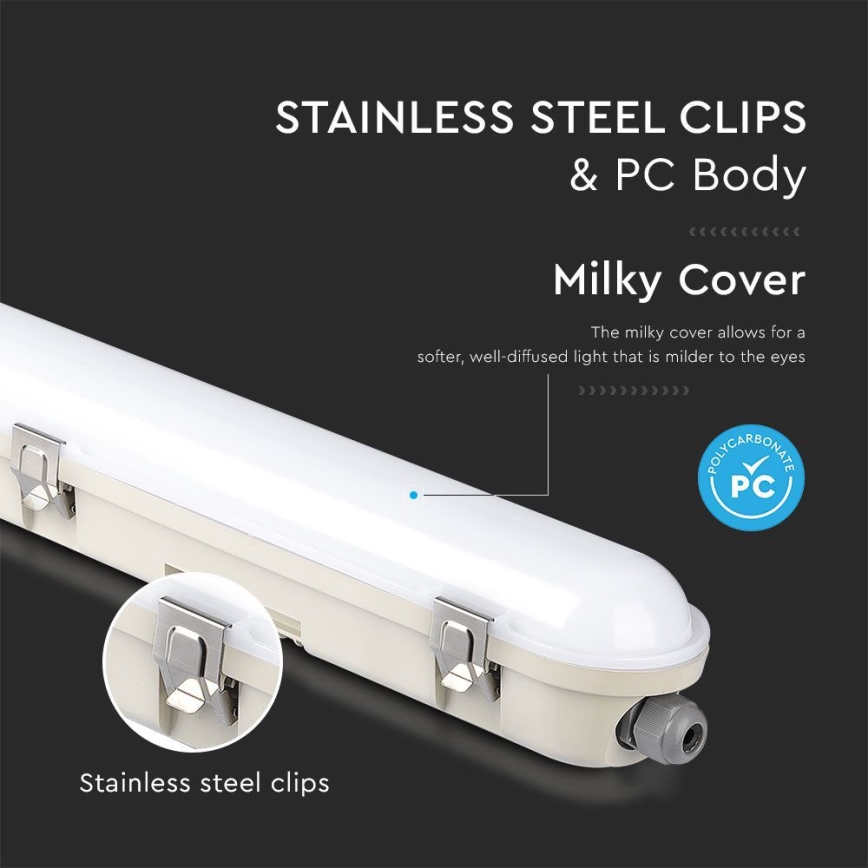 LED Technische Leuchtstofflampe mit Notfallmodul EMERGENCY LED/36W/230V 6500K 120cm IP65