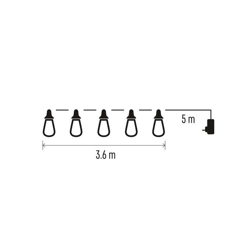 LED Outdoor Deko-Kette 16xLED 8,6m IP44 kaltweiß