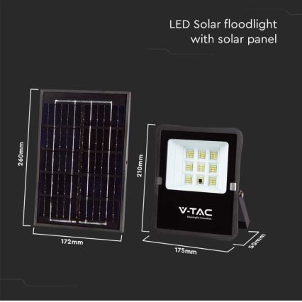 LED-Outdoor-Solarstrahler LED/6W/3,2V 6400K IP65 + Fernbedienung