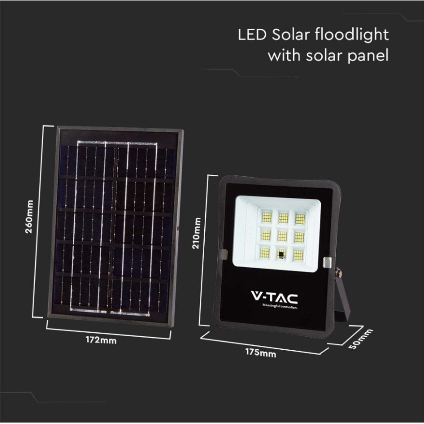 LED-Outdoor-Solarstrahler LED/6W/3,2V 6400K IP65 + Fernbedienung