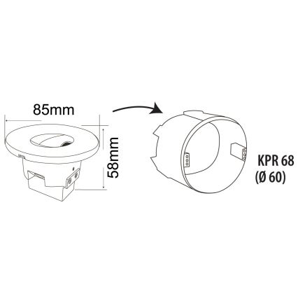 LED-Outdoor-Treppenbeleuchtung DECENTLY LED/1,5W/230V 3000/4000/6000K IP44 schwarz