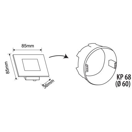 LED-Outdoor-Treppenbeleuchtung LED/1,7W/230V 4000K IP44 Chrom