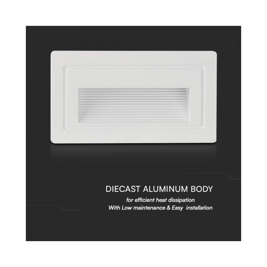LED-Outdoor-Treppenbeleuchtung LED/3W/230V 3000K IP65 weiß