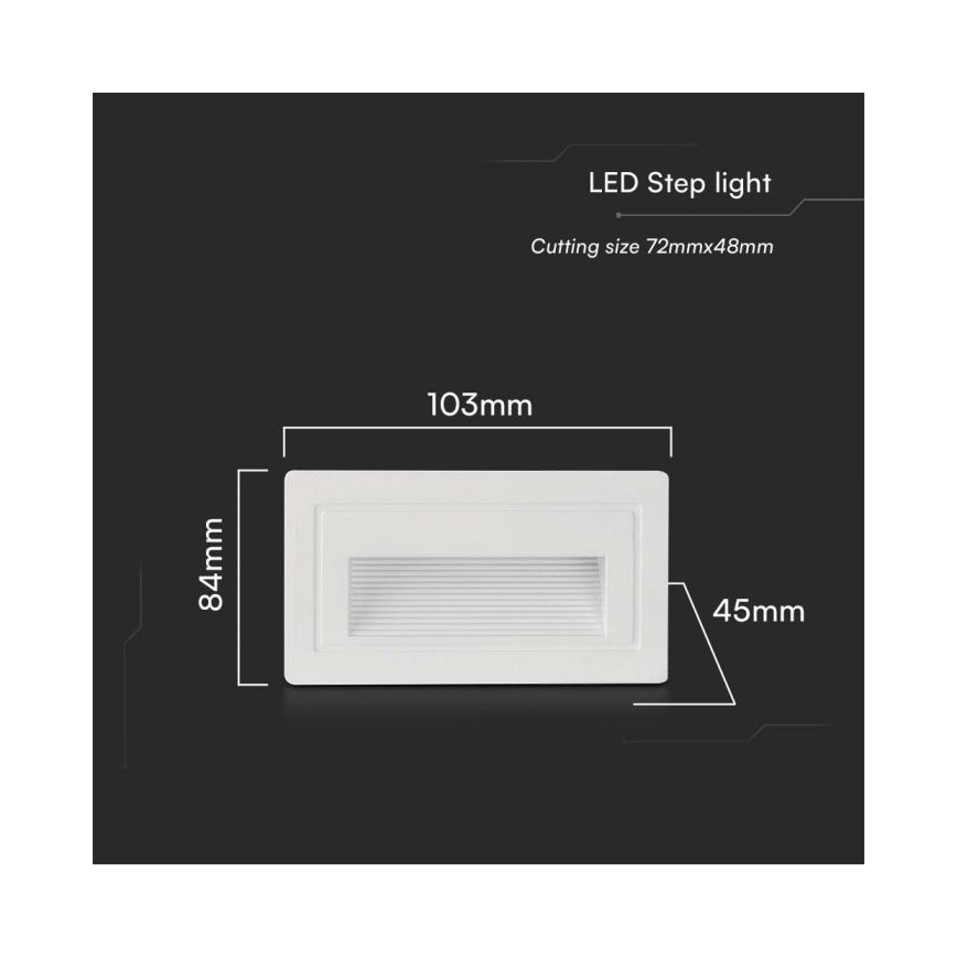 LED-Outdoor-Treppenbeleuchtung LED/3W/230V 3000K IP65 weiß