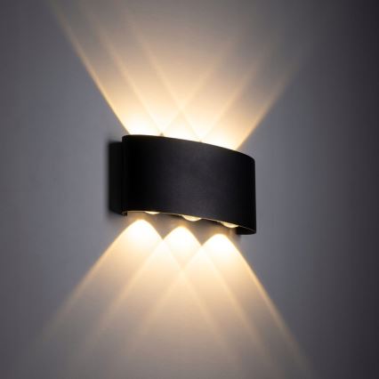 LED-Outdoor-Wandleuchte ARROW 6xLED/1W/230V IP54 schwarz