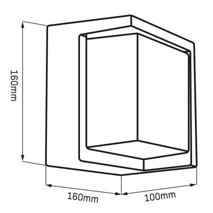 LED-Outdoor-Wandleuchte ESSEN LED/12W/230V IP44 schwarz