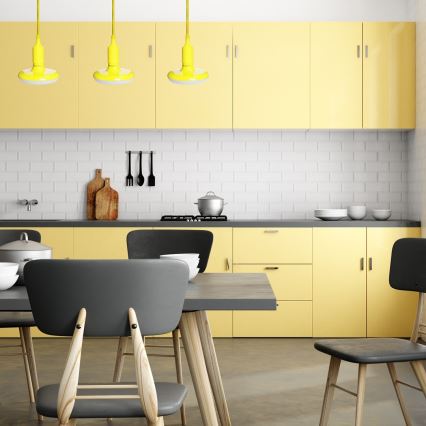 LED Kronleuchter an Kabel 1xE27/15W/230V 6000K Gelb