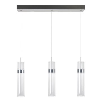 LED-Pendelleuchte AMBIENTE mit Seilaufhängung 3xLED/6W/230V 3000/4000/6000K hochglänzender Chrom