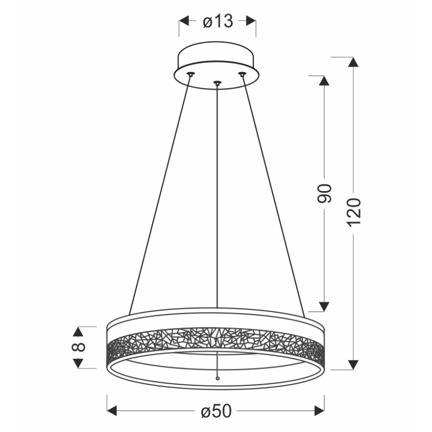 LED-Pendelleuchte an Drahtseil FROZI LED/32W/230V Ø 50 cm goldfarben