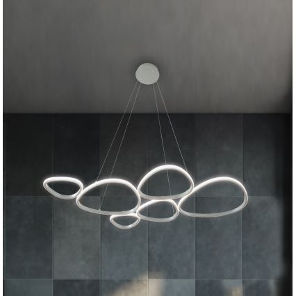 LED-Pendelleuchte an Drahtseil HELIX LED/61W/230V, silber