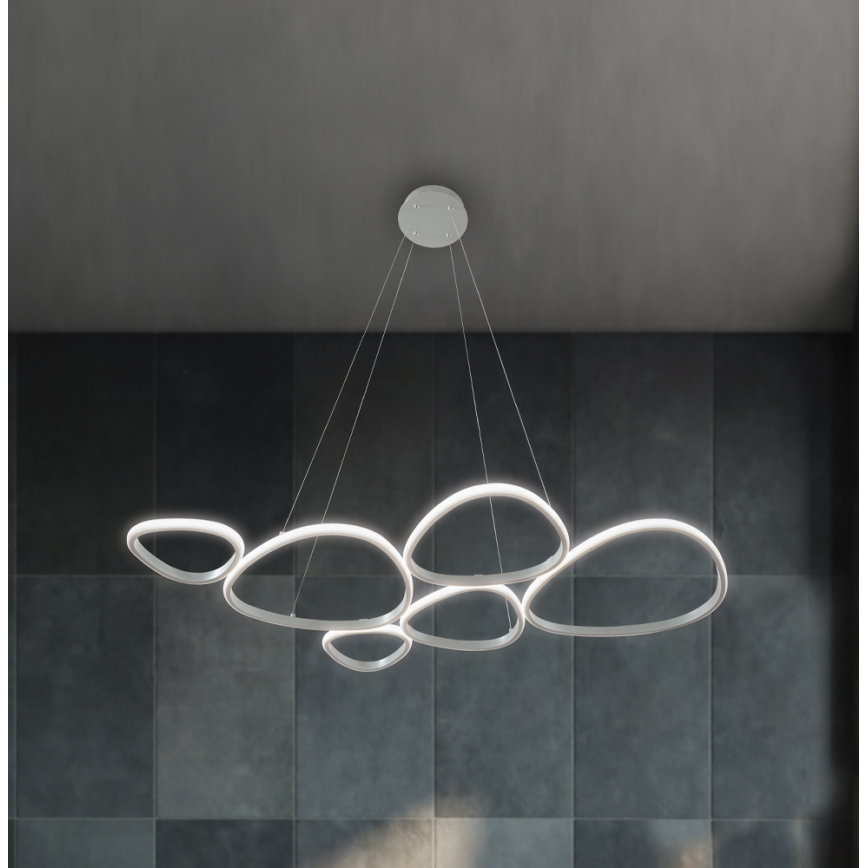 LED-Pendelleuchte an Drahtseil HELIX LED/61W/230V, silber