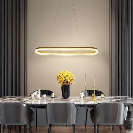 LED-Pendelleuchte an Drahtseil LED/45W/230V, goldfarben