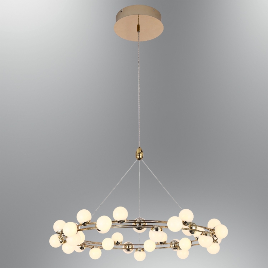 LED-Pendelleuchte an Drahtseil MARS LED/50W/230V 3000K goldfarben