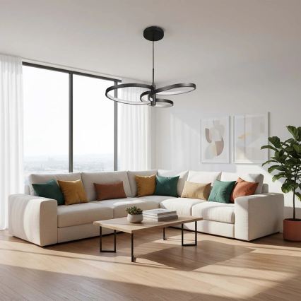 LED-Pendelleuchte an Drahtseil RIBBON LED/25W/230V 4000K schwarz