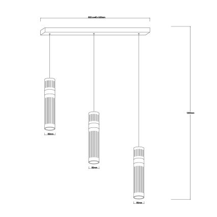 LED-Pendelleuchte an Kabel AMBIENTE 3xLED/6W/230V 3000/4000/6000K goldfarben