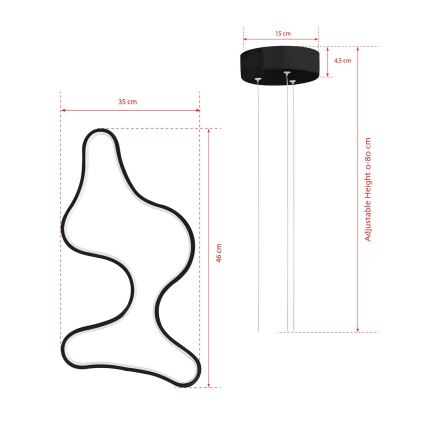 LED-Pendelleuchte an Kabel ARTISAN LED/36W/230V 4000K schwarz