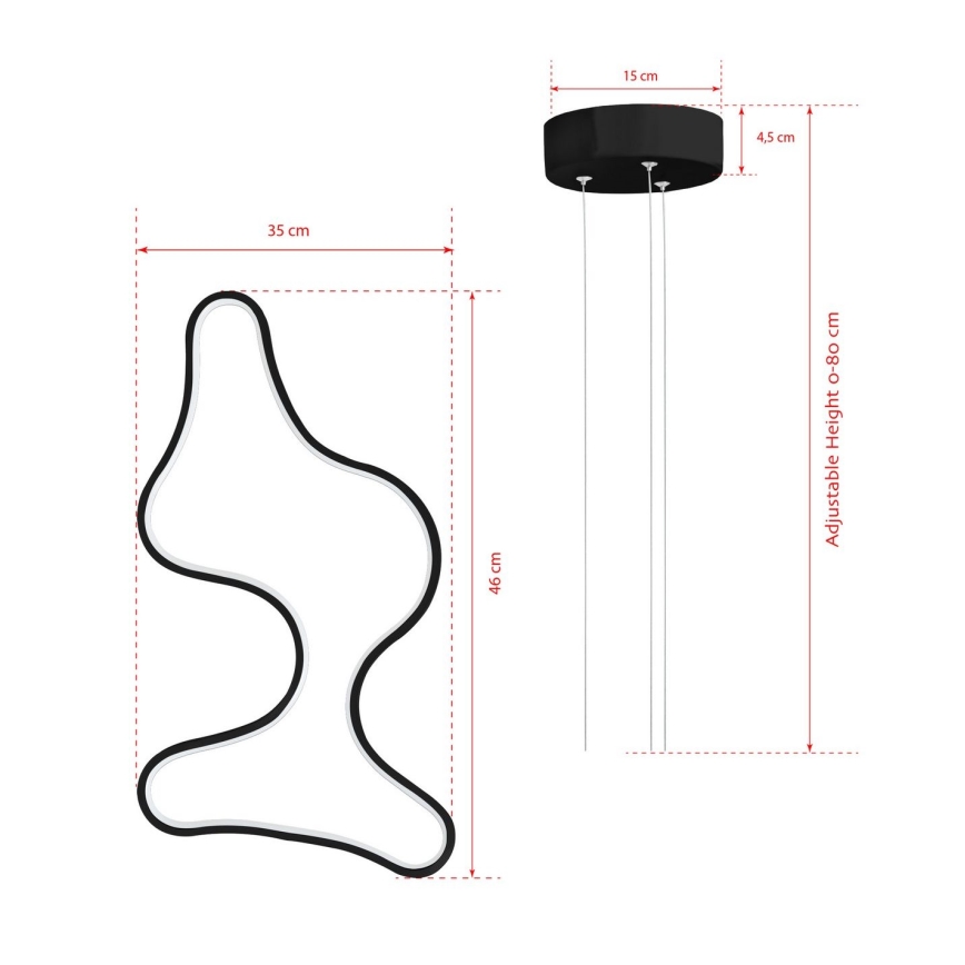 LED-Pendelleuchte an Kabel ARTISAN LED/36W/230V 4000K schwarz