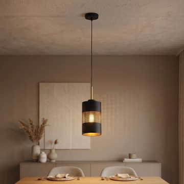 LED-Pendelleuchte an Kabel BOGART 1xE27/15W/230V schwarz/gold