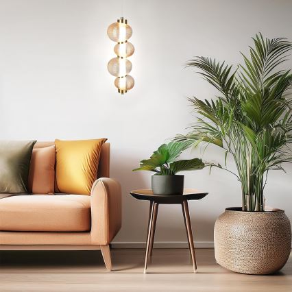 LED-Pendelleuchte an Kabel BOLLA LED/17W/230V Ø 16 cm gold/rauchbeige