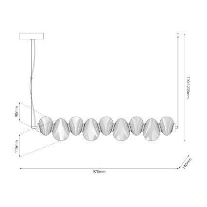 LED-Pendelleuchte an Kabel BOLLA LED/32W/230V glänzender Chrom/rauchgrau