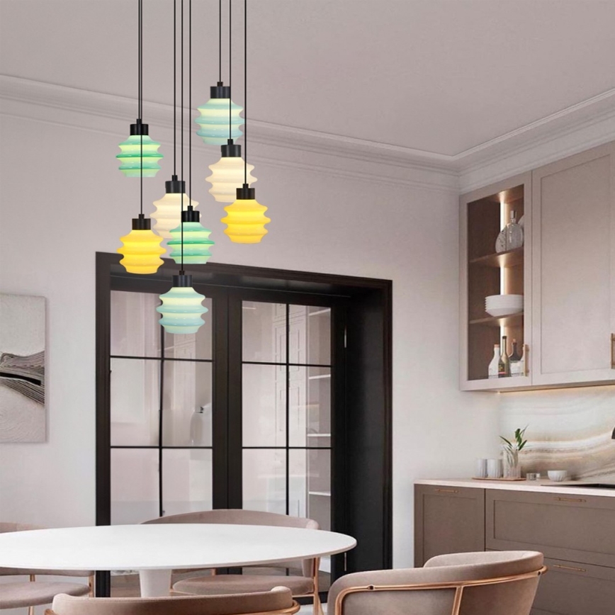 LED-Pendelleuchte an Kabel CACTUS 8xLED/2,8W/230V 3000K grün/gelb/weiß