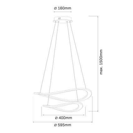 LED-Pendelleuchte an Kabel CASHMERE LED/75W/230V Ø 59,5 weiß