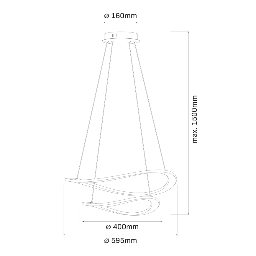 LED-Pendelleuchte an Kabel CASHMERE LED/75W/230V Ø 59,5 weiß