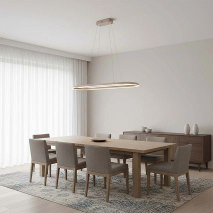 LED-Pendelleuchte an Kabel CASHMERE LED/80W/230V 30x100 cm weiß