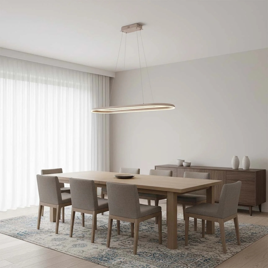 LED-Pendelleuchte an Kabel CASHMERE LED/80W/230V 30x100 cm weiß