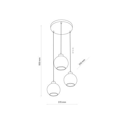 LED-Pendelleuchte an Kabel DEVI 3xE27/15W/230V schwarz/rauchbeige