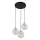 LED-Pendelleuchte an Kabel DEVON 3x E27/15W/230V schwarz/klar