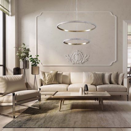 LED-Pendelleuchte an Kabel DIANA LED/44W/230V 4000K Ø 59 cm goldfarben