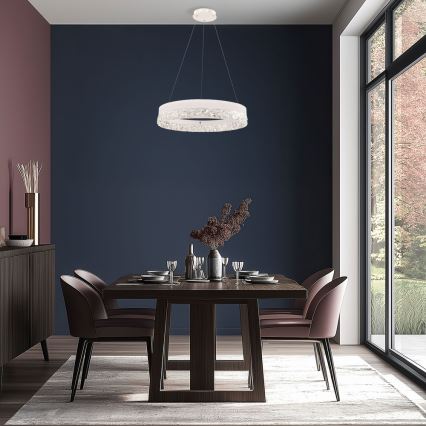 LED-Pendelleuchte an Kabel FROZI LED/32W/230V Ø 50 cm weiß