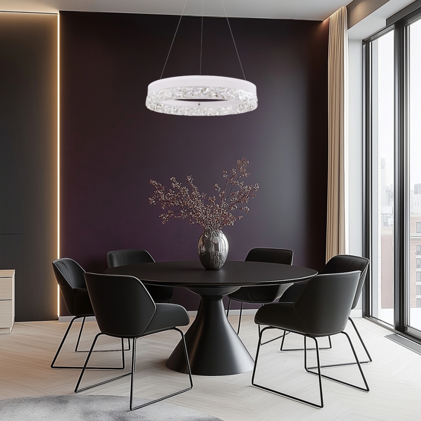 LED-Pendelleuchte an Kabel FROZI LED/32W/230V Ø 50 cm weiß