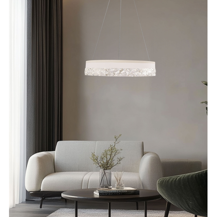 LED-Pendelleuchte an Kabel FROZI LED/32W/230V Ø 50 cm weiß