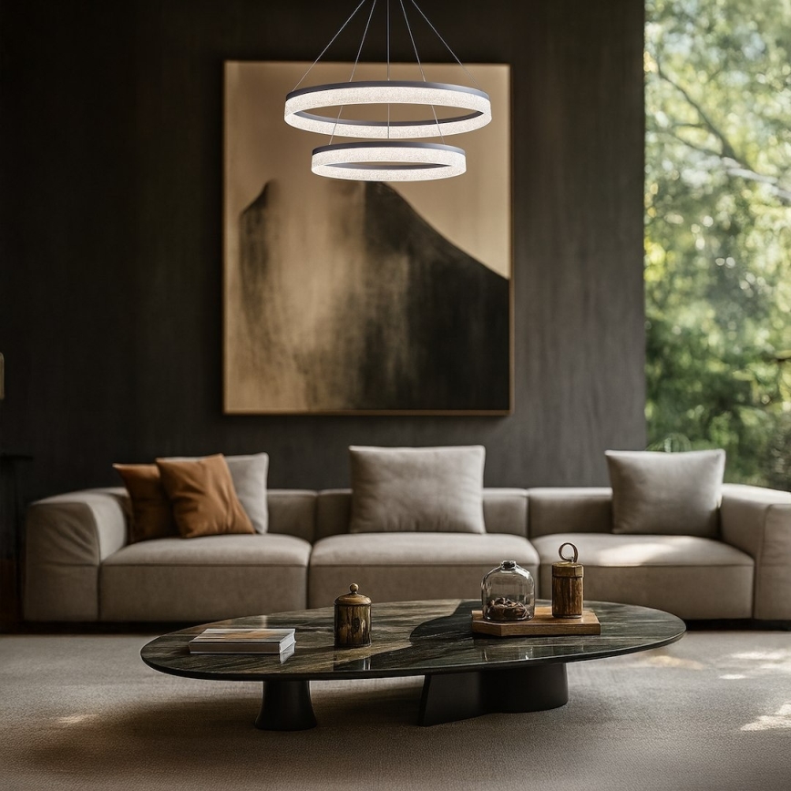 LED-Pendelleuchte an Kabel GALA LED/54W/230V Ø 60 cm silber