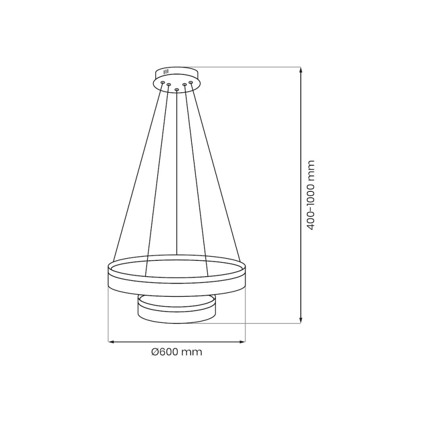 LED-Pendelleuchte an Kabel GALA LED/54W/230V Ø 60 cm silber