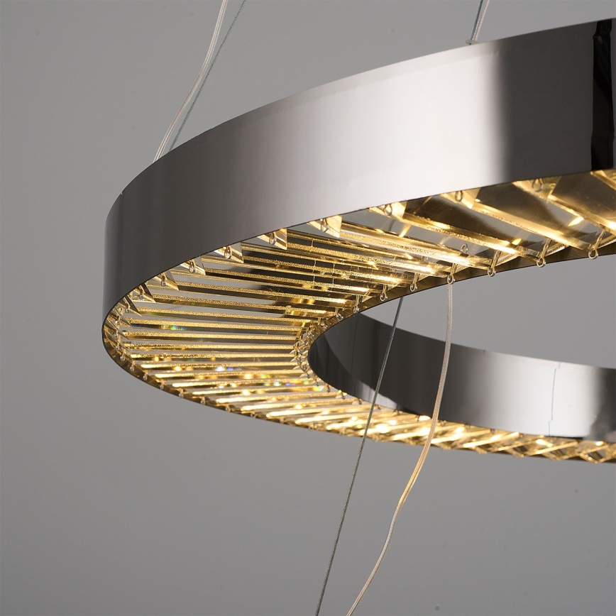 LED-Pendelleuchte an Kabel JESI LED/140W/230V 3000K Ø 100 cm silber