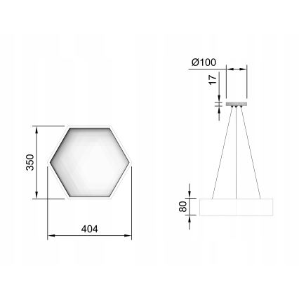 LED-Pendelleuchte an Kabel LED/20W/230V schwarz
