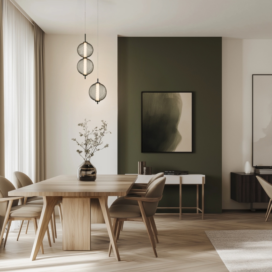 LED-Pendelleuchte an Kabel PUMA LED/10W/230V Ø 20 cm schwarz