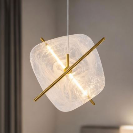LED-Pendelleuchte an Kabel RELAX LED/15W/230V gold/weiß