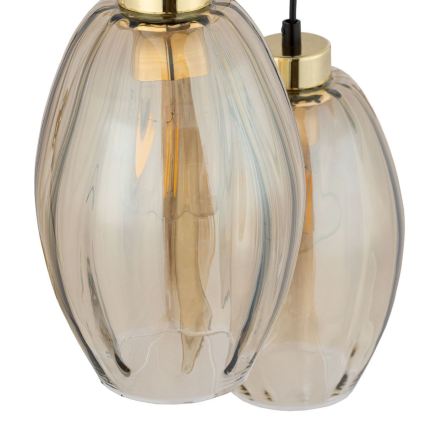 LED-Pendelleuchte an Kabel SEBO 3xE27/15W/230V schwarz/rauchbeige
