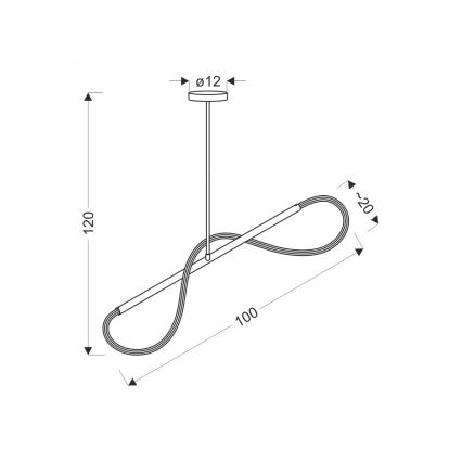 LED-Pendelleuchte an Kabel SUPREME LED/22W/230V 100 cm gold