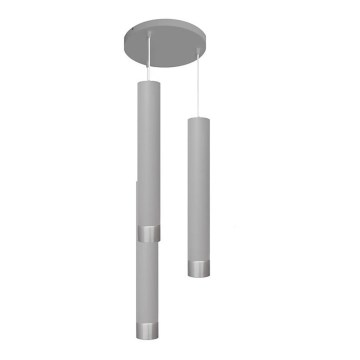 LED-Pendelleuchte an Kabel TUBA 3xGU10/4,8W/230V grau/glänzender Chrom