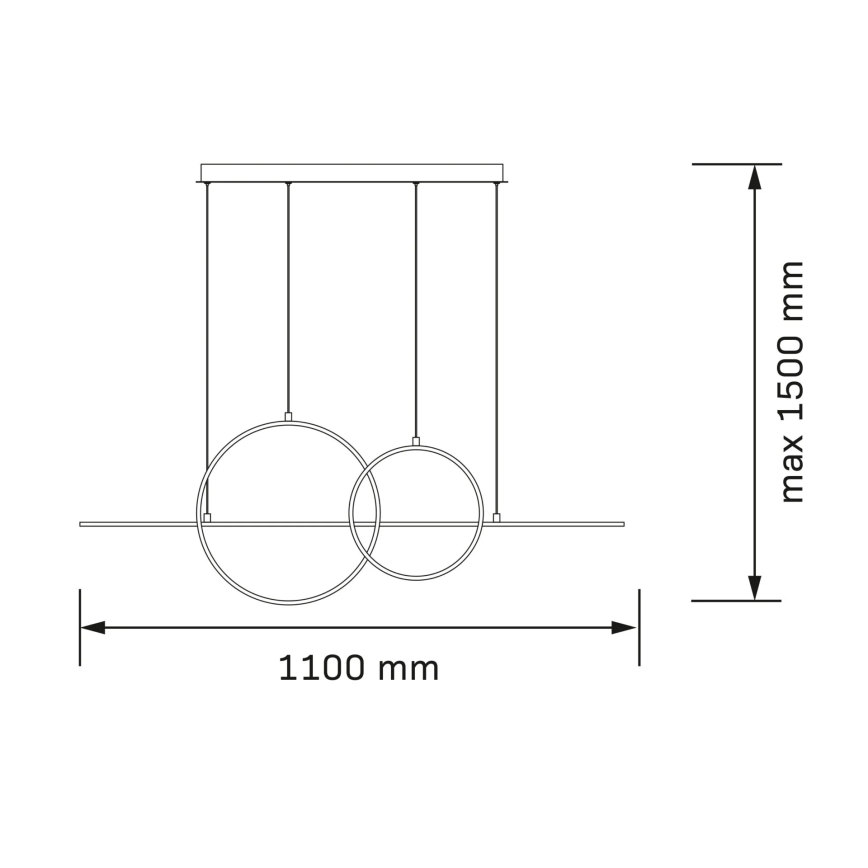 LED-Pendelleuchte an Kabeln LAURA LED/42W/230V, goldfarben
