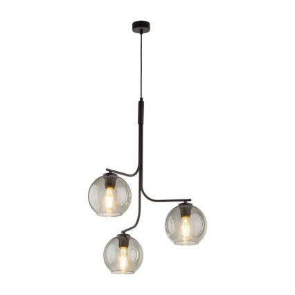 LED-Pendelleuchte an Seil CESAR 3xE27/15W/230V schwarz/rauchgrau