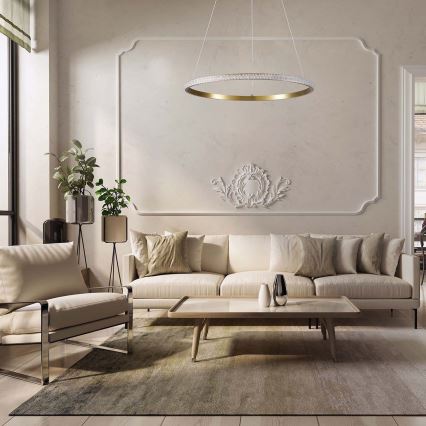 LED-Pendelleuchte an Seil DIANA LED/25W/230V 4000K Ø 50 cm goldfarben