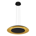 LED-Pendelleuchte an Seil PIATTINO LED/30W/230V 2700/3200/4000K Ø 40 cm schwarz/gold